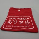 T-Shirt "100% MENSCH" feminin S rot