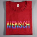 T-Shirt "MENSCH" Digitaldruck feminin L schwarz