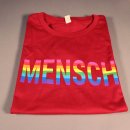 T-Shirt "MENSCH" Digitaldruck feminin M dunkelrot