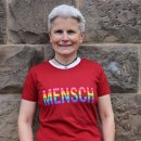 T-Shirt "MENSCH" Digitaldruck feminin M grau