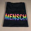T-Shirt "MENSCH" Digitaldruck feminin S taubenblau